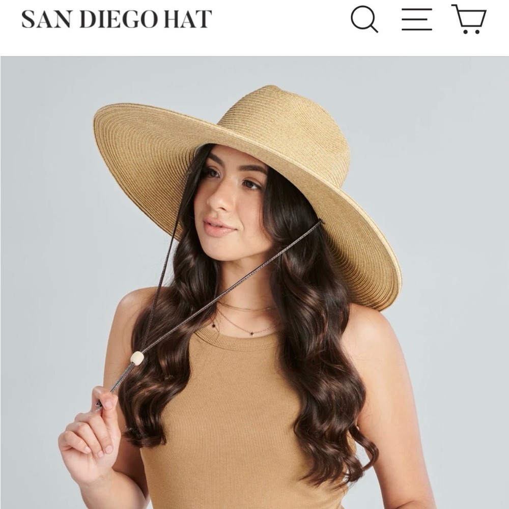 El Campo 5" Brim Sun Hat - UPF50 with Chin Cord in Toast - Size Medium - Picture 2 of 3